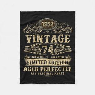 Legend Since 1952 Vintage 74th Birthday For Him Fleece Blanket