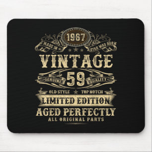 Legend Since 1967 Vintage 59th Birthday For Him Mouse Pad