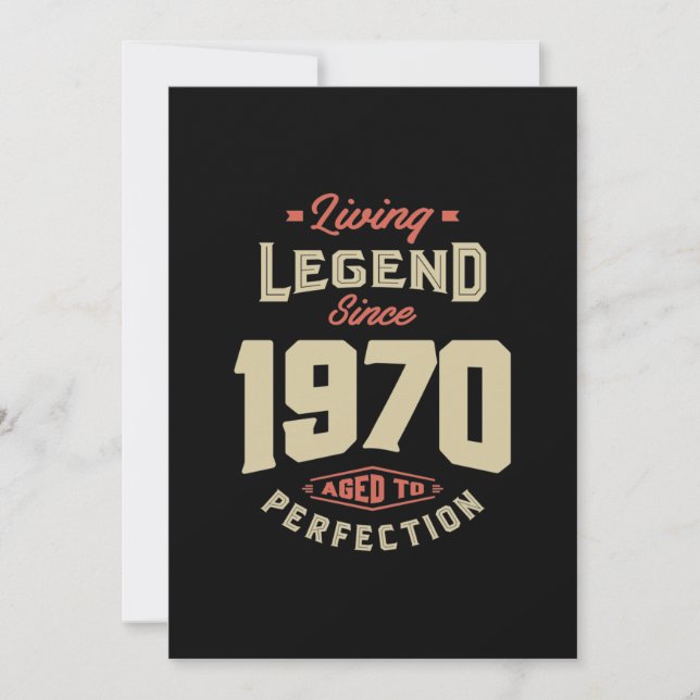 Legend Since 1970 Birthday Gift Invitation (Front)