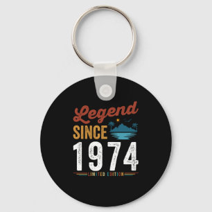 Legend Since 1974 Birthday Retro Vintage Keychain