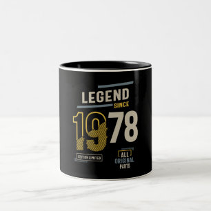 Legend Since 1978 45 birthday  Two-Tone Coffee Mug