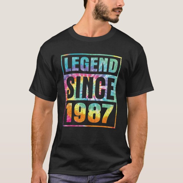 Legend Since 1987 35 Years Old 35th Birthday Tie D T-Shirt (Front)