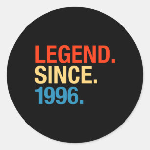 Legend Since 1996 Years Old Gifts 26th Birthday Classic Round Sticker