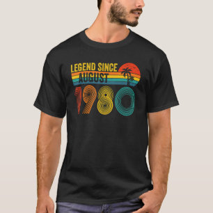Legend Since August 1980 42nd Birthday Vintage 42 T-Shirt