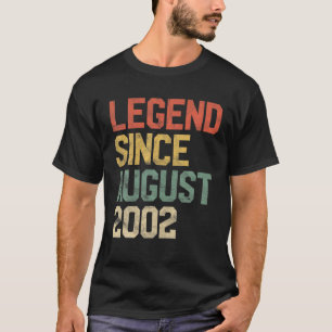 Legend Since August 2002 19Th Birthday 19 Year Old T-Shirt