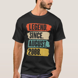 Legend Since August 2008 Birthday - Gift For 13 Ye T-Shirt