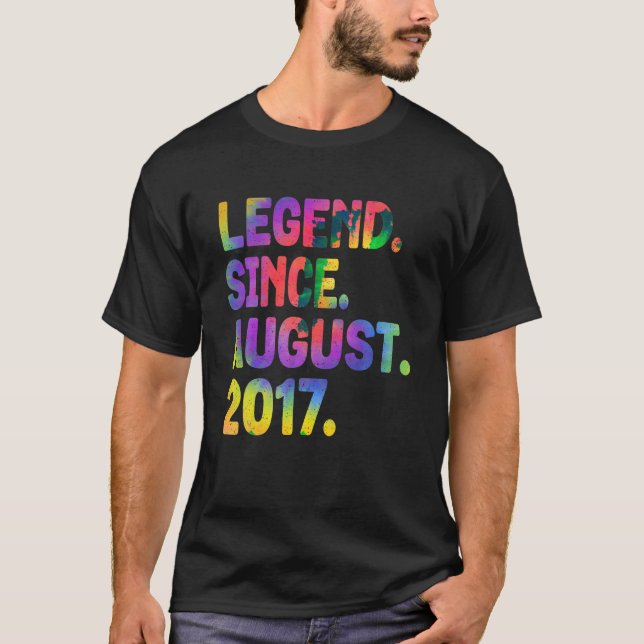 Legend Since August 2017 6 Years Old Tie Dye 6th B T-Shirt (Front)