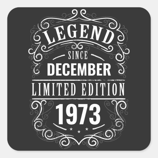 Legend Since Customized Square Sticker (Front)
