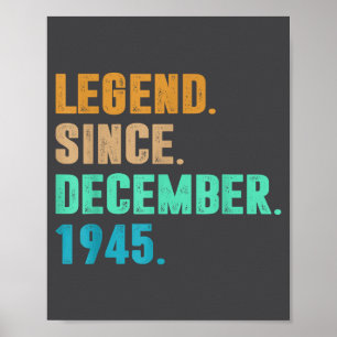 Legend Since December 1945 Birth Of Birthday 1945  Poster