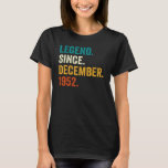 Legend Since December 1952 70th Birthday  70 Years T-Shirt<br><div class="desc">Legend Since December 1952 70th Birthday  70 Years Old</div>