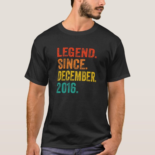Legend Since December 2016 Retro 6 Years Old 6th B T-Shirt (Front)