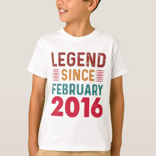 Legend Since February 2016 Vintage Birthday T-Shirt