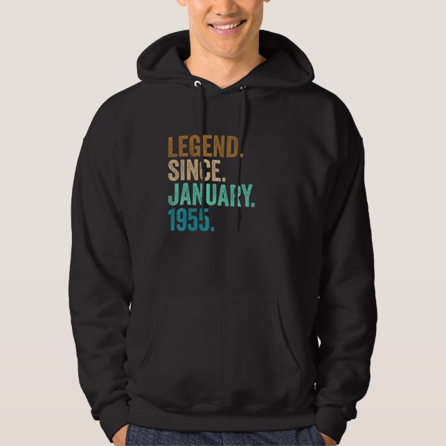 Legend Since January 1955 68 Years Old  68th Birth Hoodie (Front)