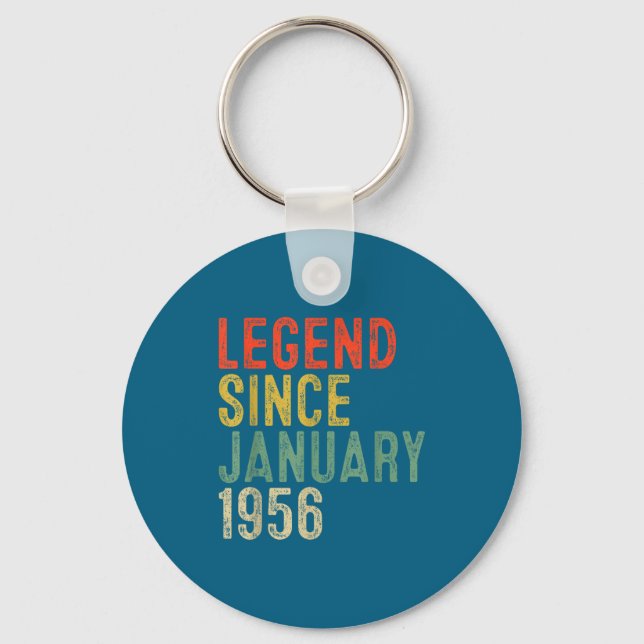 Legend Since January 1956 70th Birthday 70 Year Ol Keychain (Front)