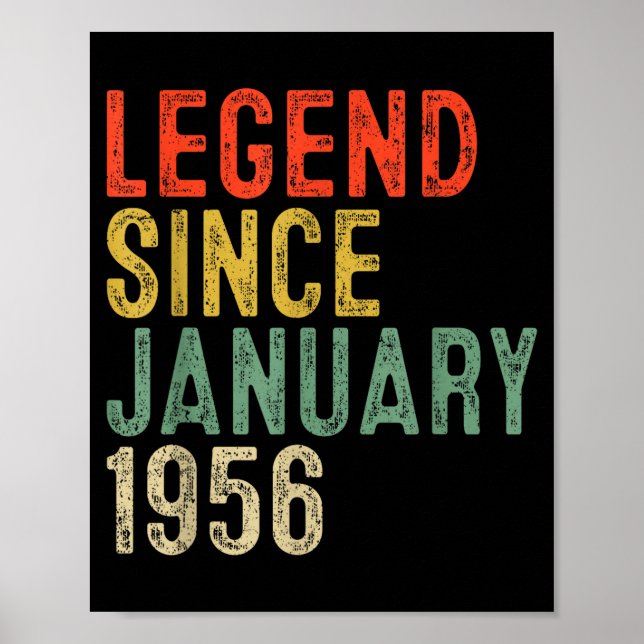 Legend Since January 1956 70th Birthday 70 Year Ol Poster (Front)