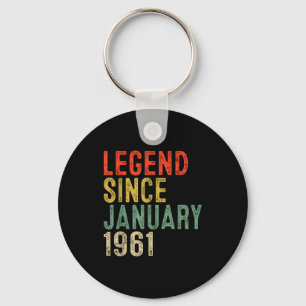 Legend Since January 1961 65th Birthday Gifts 65 Y Keychain