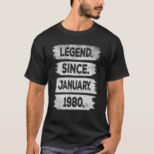 Legend Since January 1980 43 Years Old 43rd Birthd T-Shirt