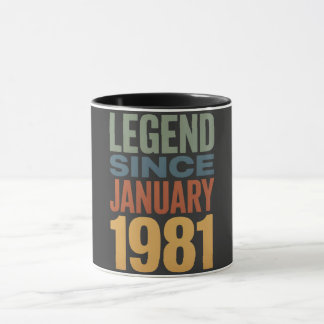 Legend Since January 1981 Retro Birthday Classic Mug