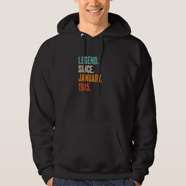 Legend Since January 1985 38th Birthday Hoodie (Front)