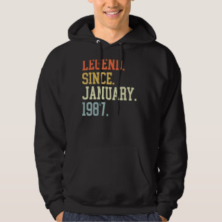 Legend Since January 1987 For Men Women January 19 Hoodie