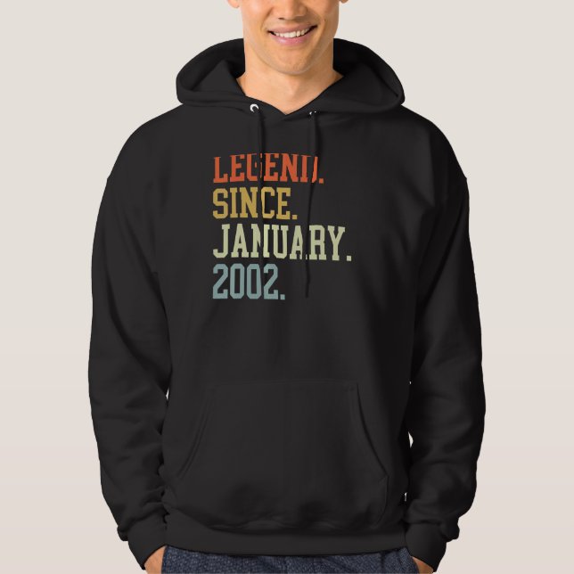 Legend Since January 2002 For Men Women January 20 Hoodie (Front)