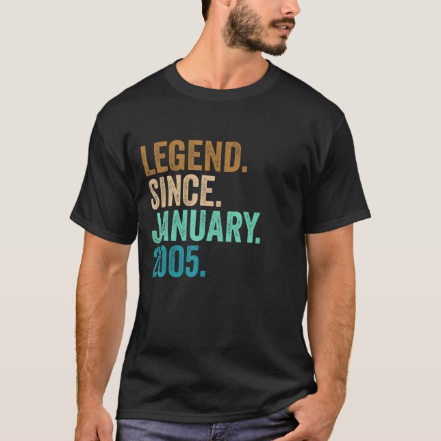 Legend Since January 2005 18 Years Old  18th Birth T-Shirt (Front)