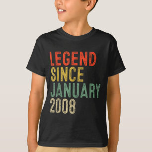 Legend Since January 2008 18th Birthday 18 Year Ol T-Shirt