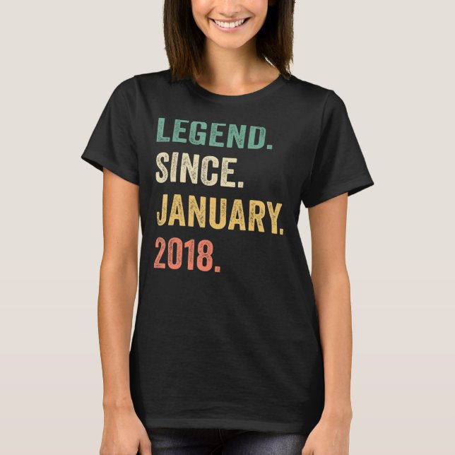 Legend Since January 2018 5th Birthday  5 Years Ol T-Shirt (Front)