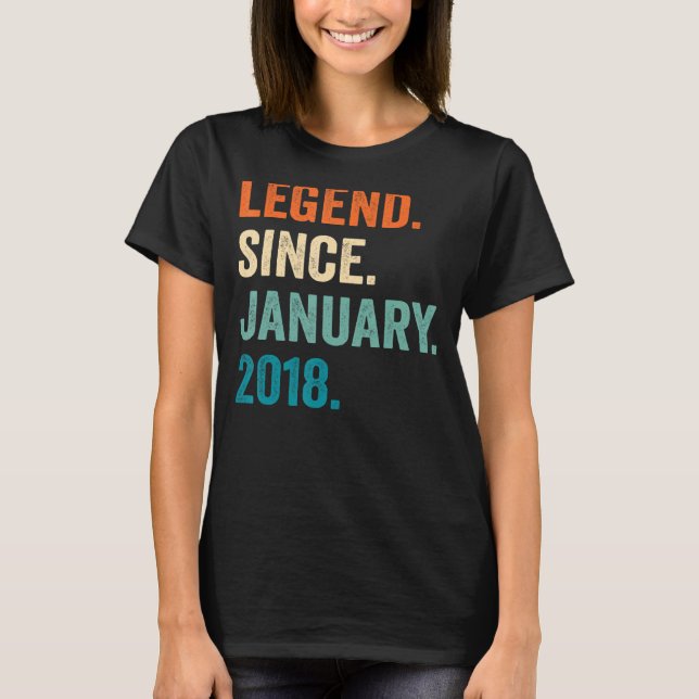 Legend Since January 2018 5th Birthday  5 Years Ol T-Shirt (Front)