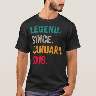 Legend Since January 2019 4th Birthday  4 Years Ol T-Shirt