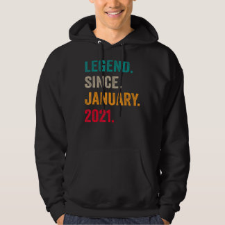 Legend Since January 2021 2nd Birthday  2 Years Ol Hoodie