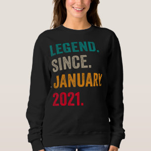 Legend Since January 2021 2nd Birthday 2 Years Ol Sweatshirt