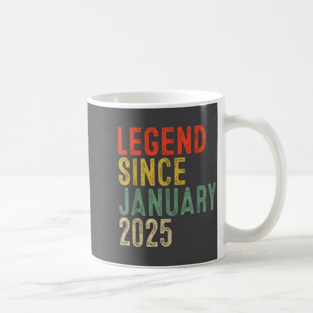 Legend Since January 2025 1st Birthday 1 Year Old  Coffee Mug (Right)