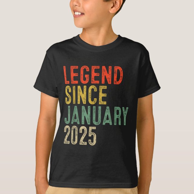 Legend Since January 2025 1st Birthday 1 Year Old  T-Shirt (Front)