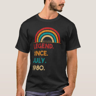 Legend Since July 1980 42nd Birthday Retro Born I T-Shirt