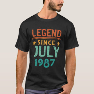 Legend Since July 1987 Retro 36Th Birthday 36 Year T-Shirt