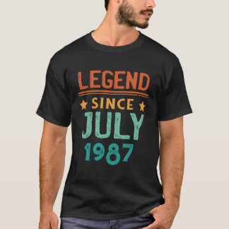 Legend Since July 1987 Retro 36Th Birthday 36 Year T-Shirt