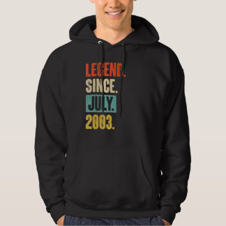Legend Since July 2003  19 Year Old 19th Birthday Hoodie