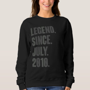 Legend Since July 2010 12 Year Old 12th Birthday Sweatshirt
