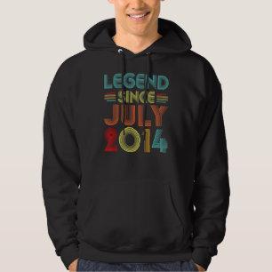 Legend Since July 2014 8th Birthday Vintage 8 Year Hoodie