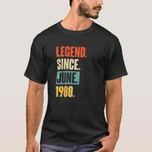 Legend Since June 1980  42 Year Old 42nd Birthday  T-Shirt
