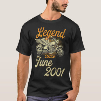 Legend Since June 2001 Age 21st Birthday Motorcycl T-Shirt