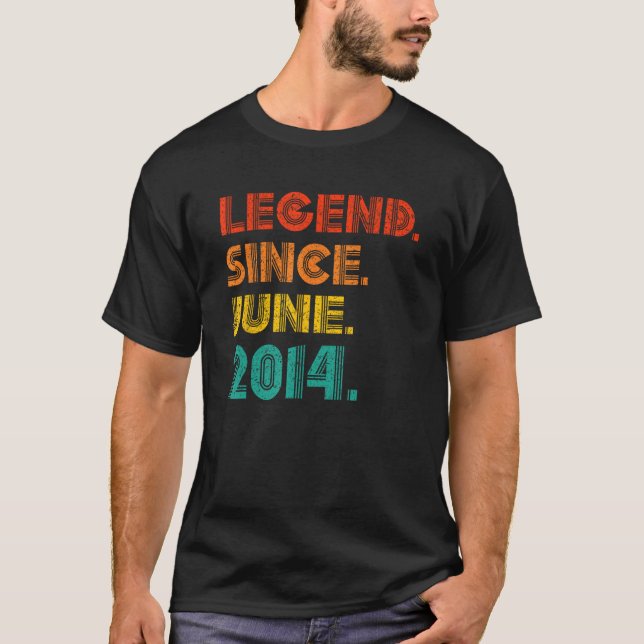 Legend Since June 2014 Anniversary Birthday 2014 V T-Shirt (Front)