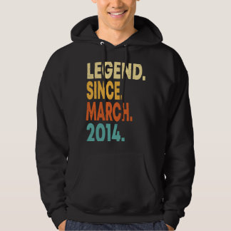Legend Since March 2014 Boy Girl 9 Years Old 9th B Hoodie
