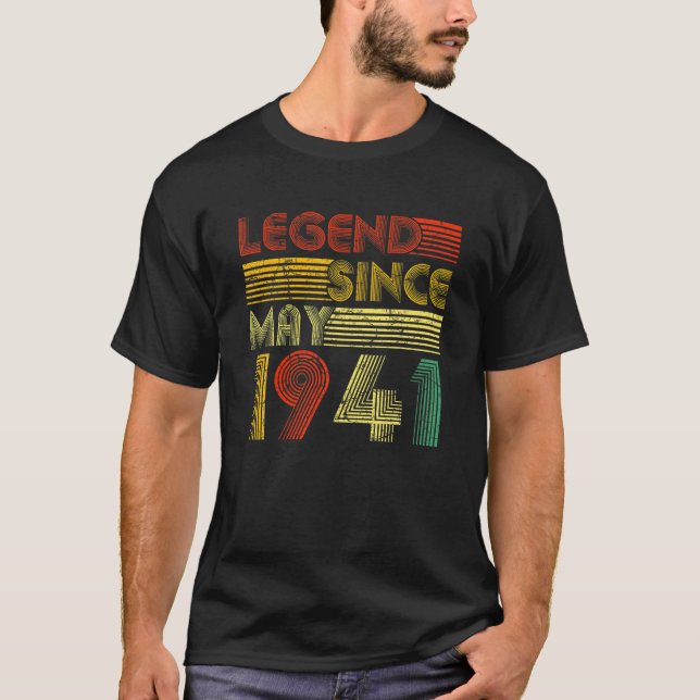 Legend Since May 1941 Gifts 80Th Birthday 80 Years T-Shirt (Front)