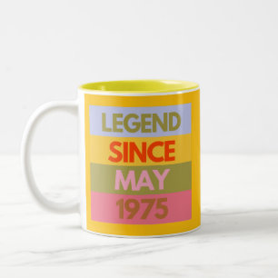 Legend Since MAY 1975 50th Birthday Gift 50 Year Two-Tone Coffee Mug
