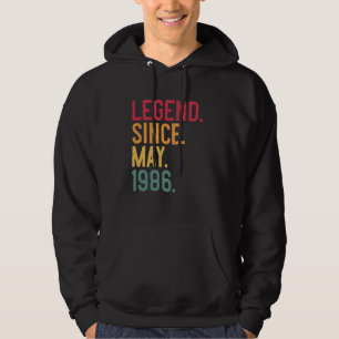 Legend Since May 1986 39 Years Old 39th Birthday Hoodie