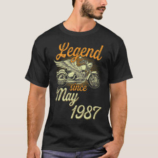 Legend Since May 1987 Age 35th Birthday Motorcycle T-Shirt