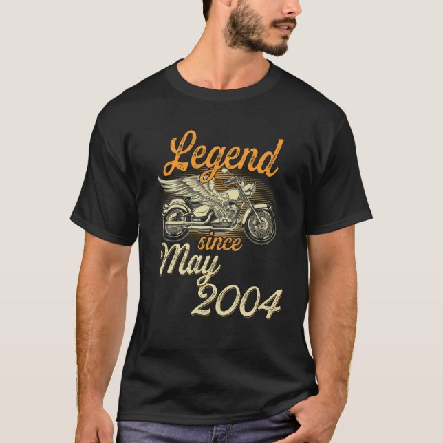 Legend Since May 2004 Age 18Th Birthday Motorcycle T-Shirt (Front)