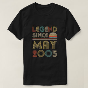 Legend Since May 2005 Vintage 15th Birthday Gifts T-Shirt